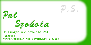 pal szokola business card